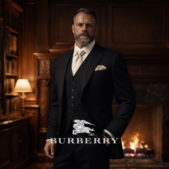 Burberry Other - Burberry Silk Tie Made in England Gold Diamond Pattern Men’s Necktie